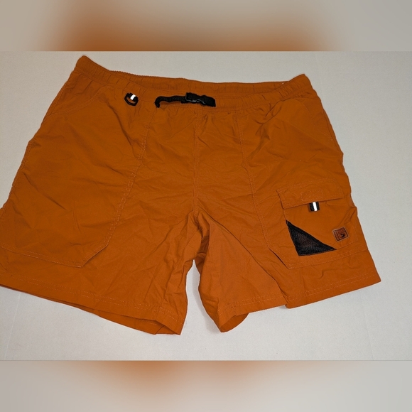 Eddie Bauer Mens Orange Swim Trunks Quick-Drying Relaxed Fit EUC Size Tall XXL - Picture 1 of 13